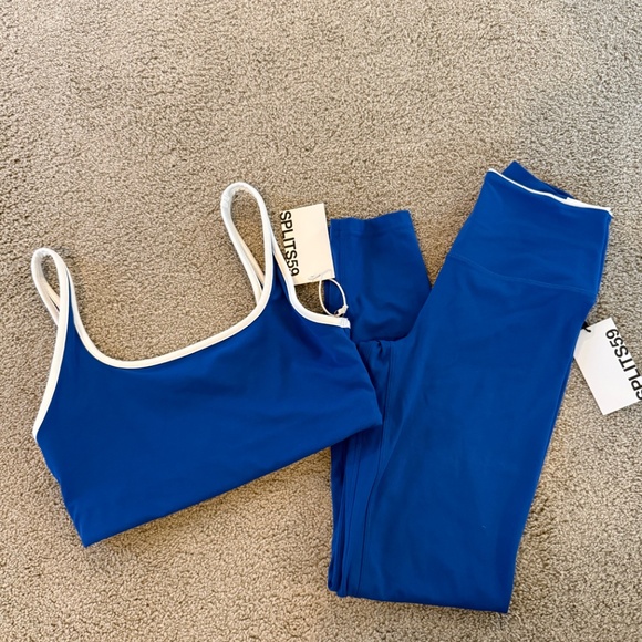Splits59 NWT SET: Easton Rigor High-Waist Legging and Cait Rigor Bra Blue Small - Picture 1 of 12
